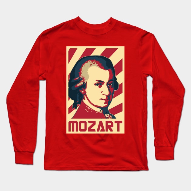 Mozart Retro Propaganda Long Sleeve T-Shirt by Nerd_art